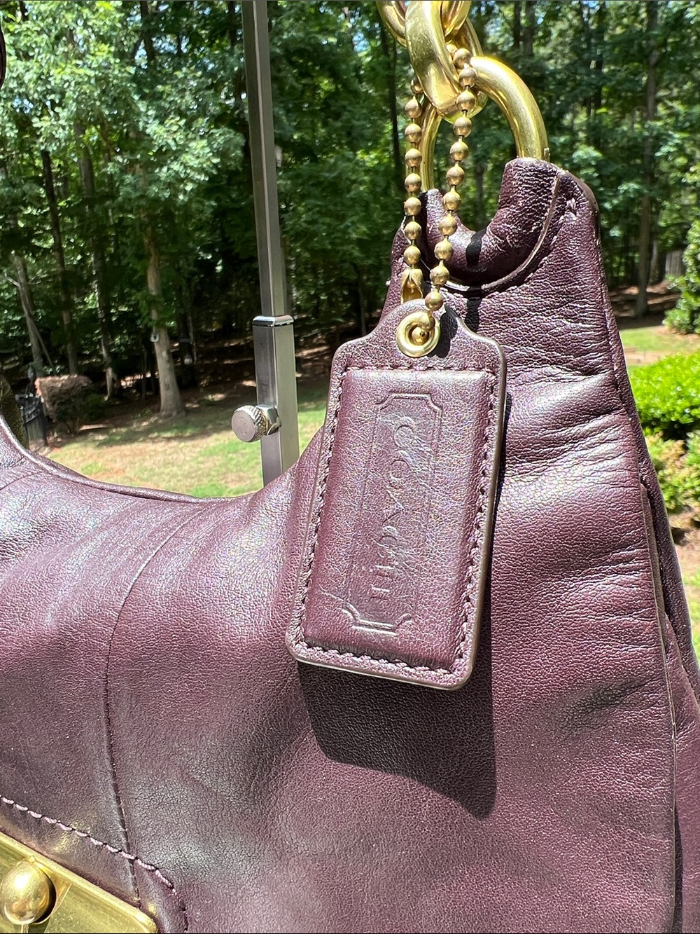 Coach Dark Brown Kristen Leather Hobo with Gold Hardware GUC - Picture 9 of 17